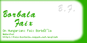 borbala faix business card